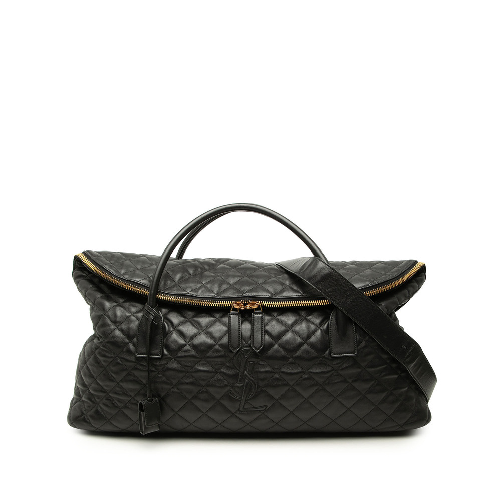 Pre-Loved Saint Laurent Quilted Calfskin Monogram ES Giant Travel Bag